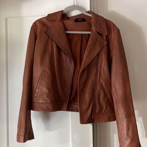 NWOT ABLE Maha Leather Jacket, Whiskey, size L
